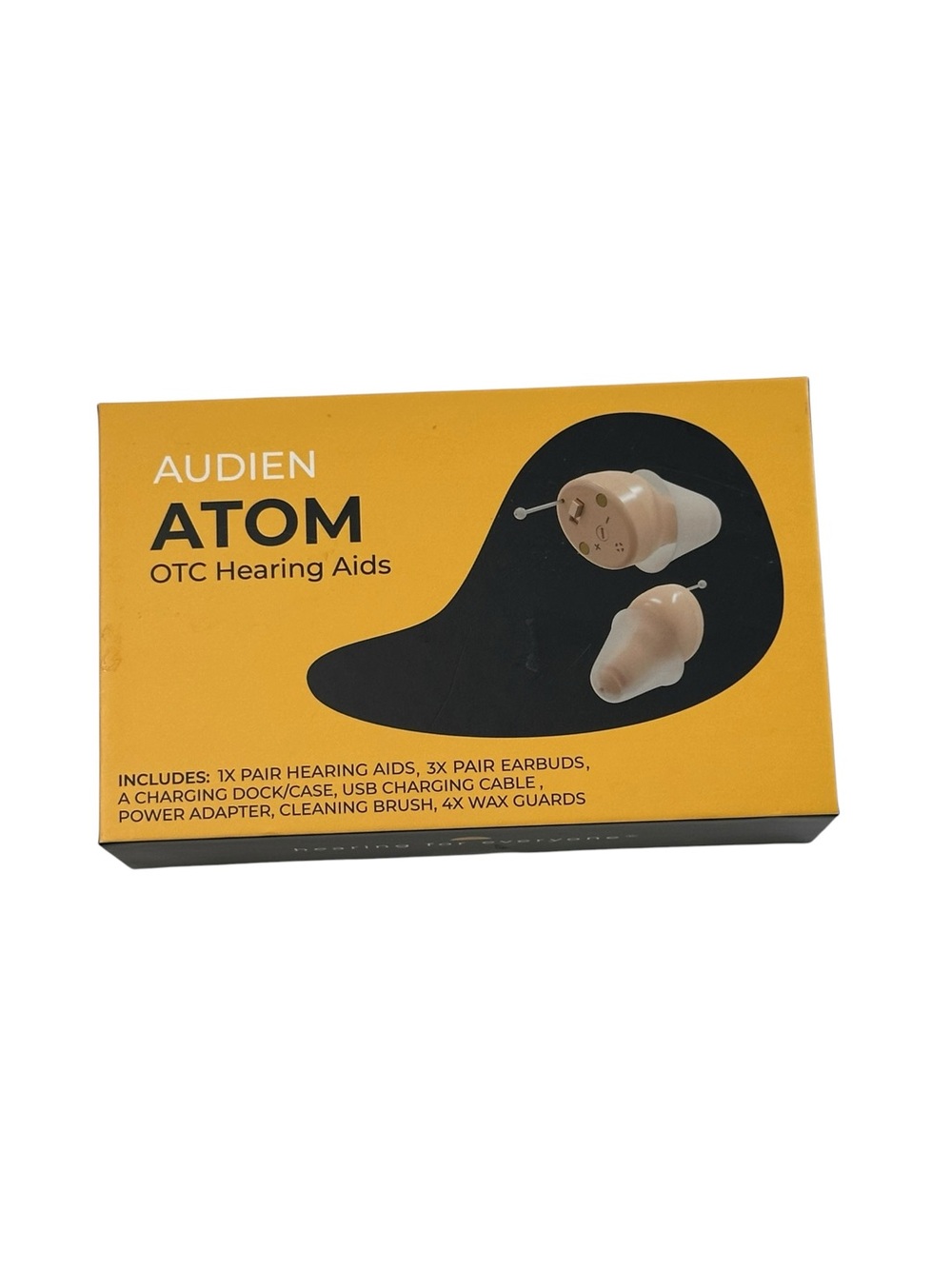 Auden Atom OTC Hearing Aids — Beige